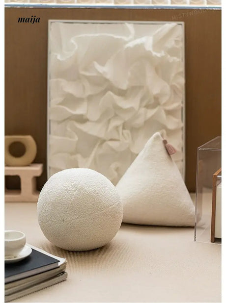 MISTYWOOD White Plush Triangle Sofa Pillow from MISTYWOOD