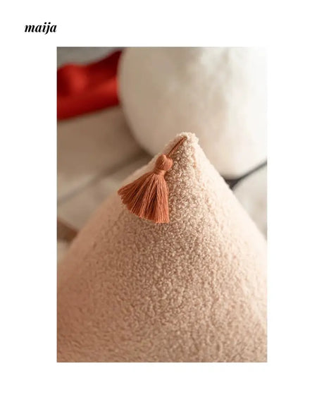 MISTYWOOD White Plush Triangle Sofa Pillow from MISTYWOOD