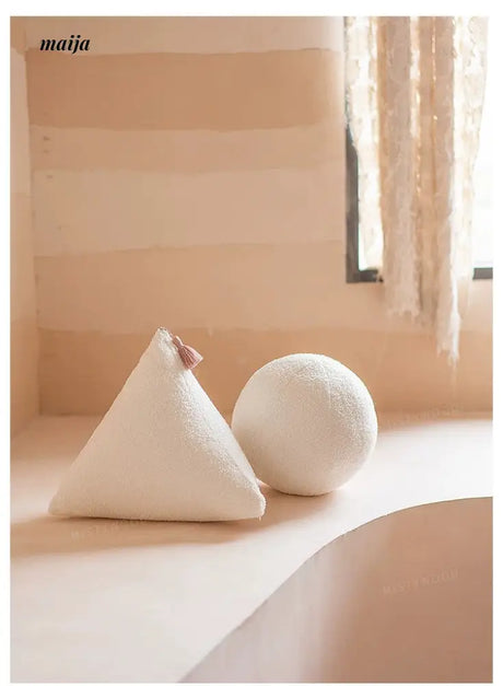MISTYWOOD White Plush Triangle Sofa Pillow from MISTYWOOD