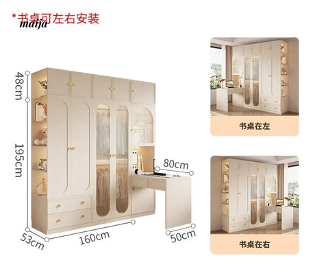 MEIHOUSE French Light Luxury Glass Door Bedroom Wardrobe Locker from MEIHOUSE