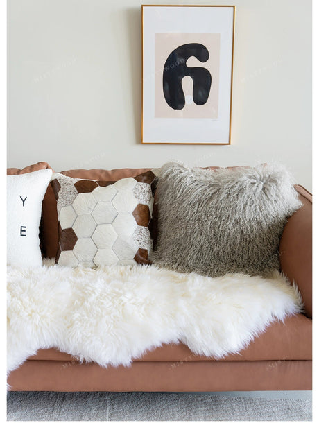 MISTYWOOD Leather Scandinavian Sofa Pillow from MISTYWOOD