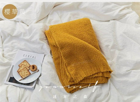 MISTYWOOD Knitted Yellow Plush Sofa Duvet from MISTYWOOD