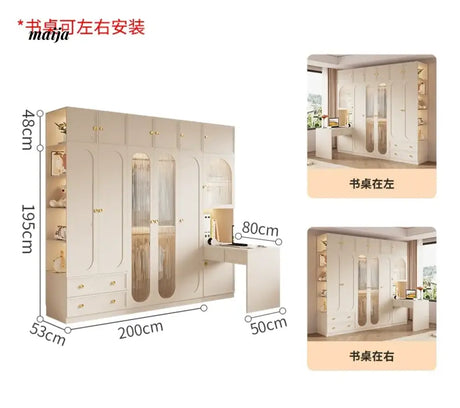 MEIHOUSE French Light Luxury Glass Door Bedroom Wardrobe Locker from MEIHOUSE