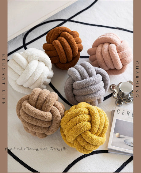 MISTYWOOD Lamb Cashmere Knot Pillow for Sofa from MISTYWOOD
