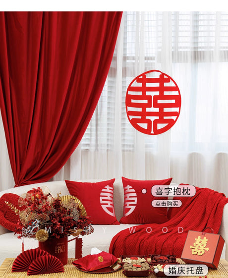 MISTYWOOD Festive Red Wedding Pillow for Living Room from MISTYWOOD