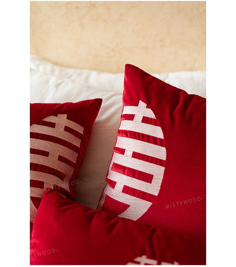 MISTYWOOD Festive Red Wedding Pillow for Living Room from MISTYWOOD