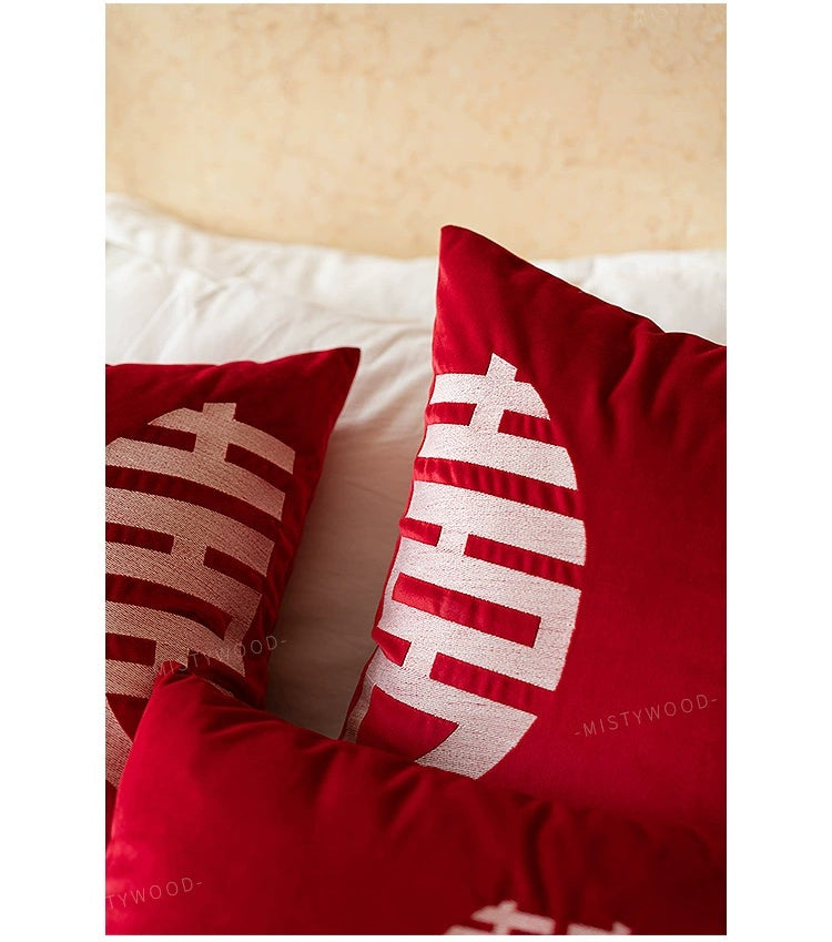 MISTYWOOD Festive Red Wedding Pillow for Living Room from MISTYWOOD