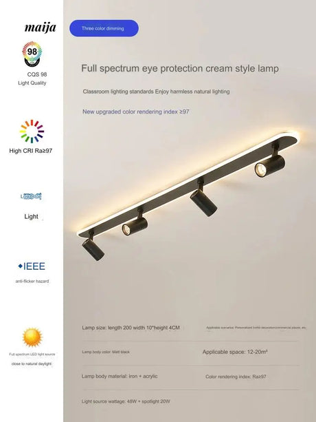 Toulon Long Bar LED Ceiling Light from maija