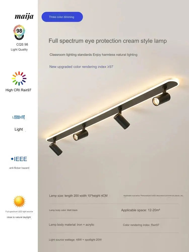 Toulon Long Bar LED Ceiling Light from maija
