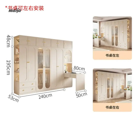 MEIHOUSE French Light Luxury Glass Door Bedroom Wardrobe Locker from MEIHOUSE