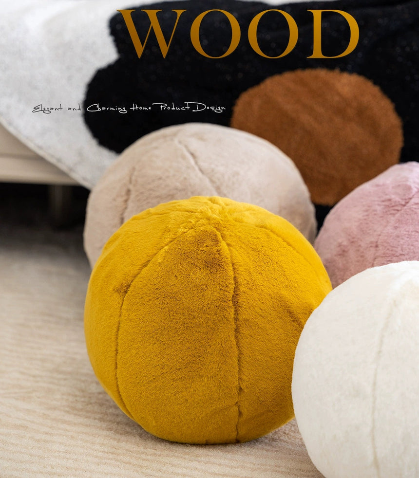 MISTYWOOD Yellow Plush Circular Decorative Pillow from MISTYWOOD