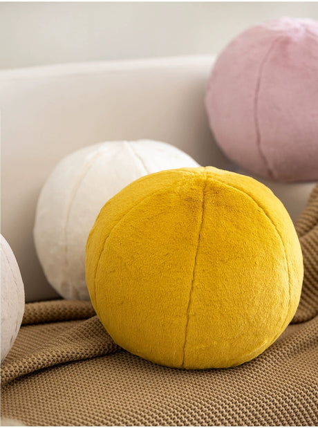 MISTYWOOD Yellow Plush Circular Decorative Pillow from MISTYWOOD