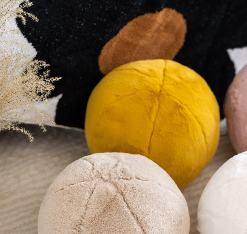 MISTYWOOD Yellow Plush Circular Decorative Pillow from MISTYWOOD