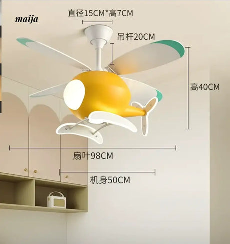 GVG Helicopter Cartoon Air Fan Ceiling Lamp from GVG