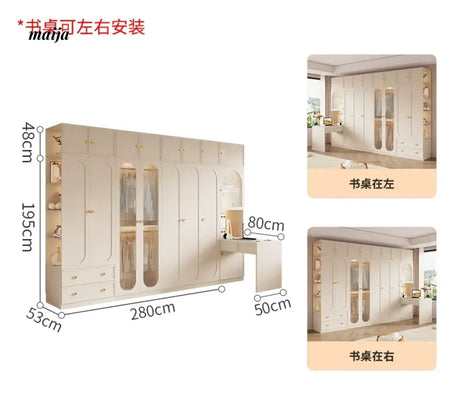 MEIHOUSE French Light Luxury Glass Door Bedroom Wardrobe Locker from MEIHOUSE