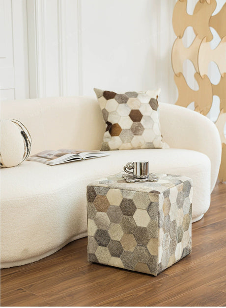 MISTYWOOD Hexagonal Cow Silk Makeup Stool from MISTYWOOD