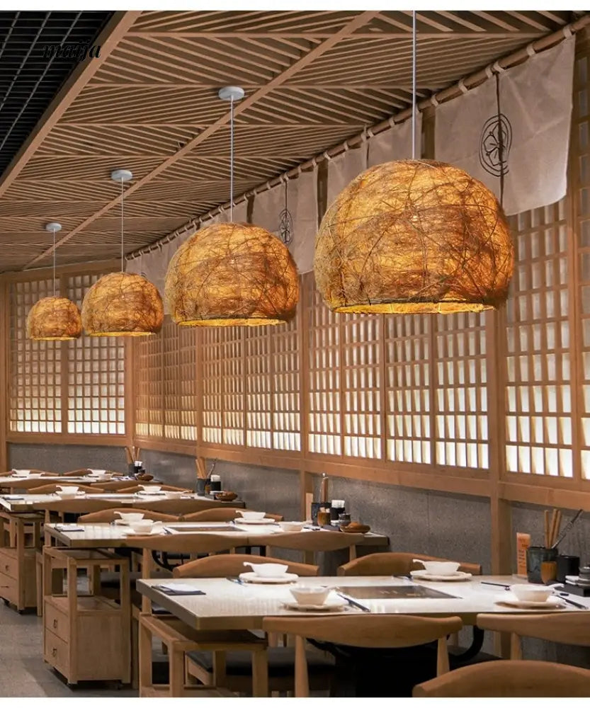 ZHONGSHAN Retro Japanese Bamboo Ceiling Lamp from ZHONGSHAN