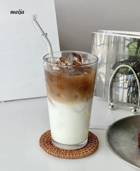 BANKE Straw Glass Milk Coffee Drinking Cup from BANKE