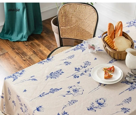MAN YUE HOME Retro Cotton Tablecloth for Dining or Coffee Table from MAN YUE HOME
