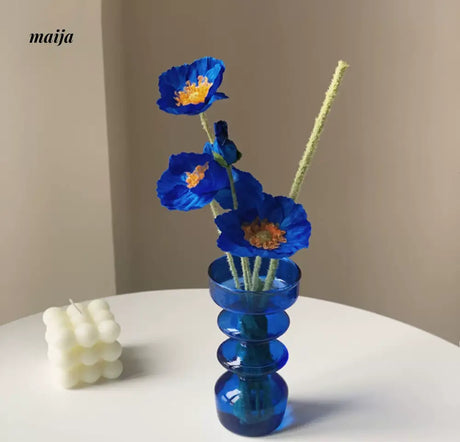 HOMESIDE Claine Blue Glass Vase from HOMESIDE