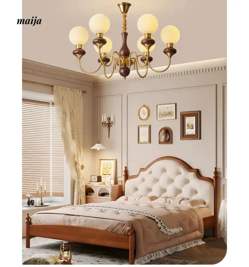 NANCY Retro Walnut Living Room Chandelier Eye Protection from HOBBYTREE