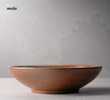 JOTO Eight Year Rough Ceramic Fruit Plate Handmade Retro Dish from MOSE
