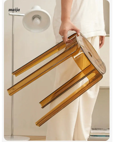 LOWERLEFT Transparent Low Plastic Stool from Lower Left