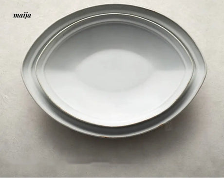 JOTO Japanese Retro Ceramic Dish Daily Steamed Fish Plate from JOTO