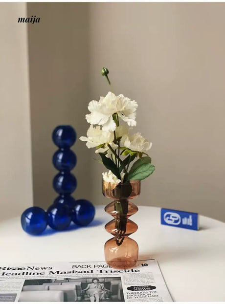 HOMESIDE Claine Blue Glass Vase from HOMESIDE