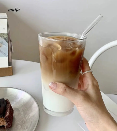 BANKE Straw Glass Milk Coffee Drinking Cup from BANKE