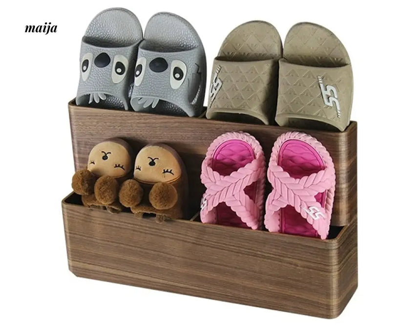 MUSN Two-Layer Wooden Slippers Cabinet from MUSN