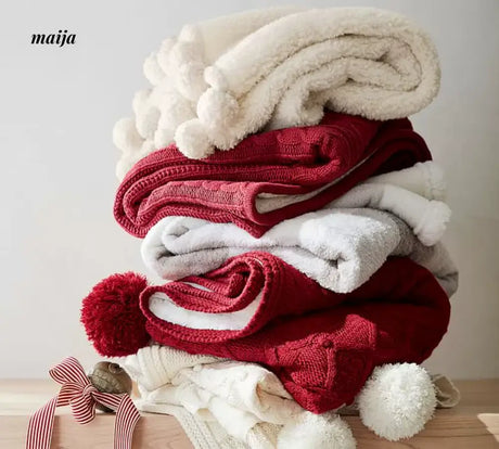Cable Knit Double Layer Blanket from maija