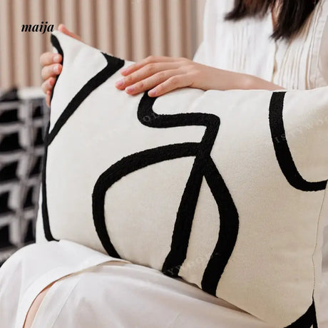 MISTYWOOD Modern Black and White Light Pillow from MISTYWOOD