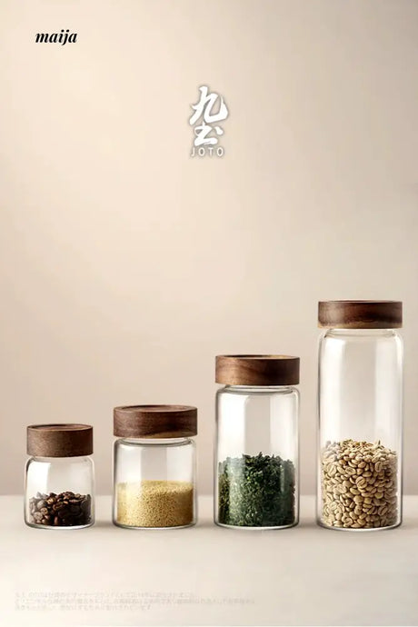 JOTO Eleven Color Glass Storage Tank Solid Wood Lid from MOSE