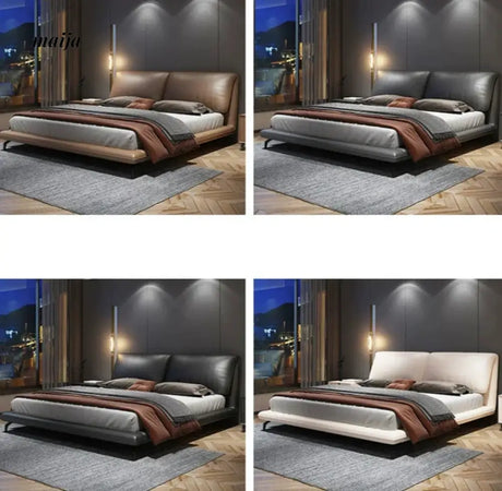 Dexter Leather Minimalist Bed from Kaiyashi