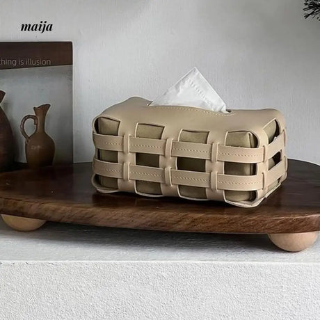 MUYE Leather Hand Woven Tissue Box from MUYE