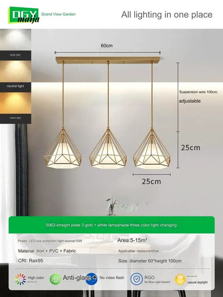 GVG Diamond Cage Ceiling Pendant Lamp from GVG
