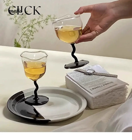 CLICK Irregular Retro Cocktail Glass Twisted Handle from CLICK