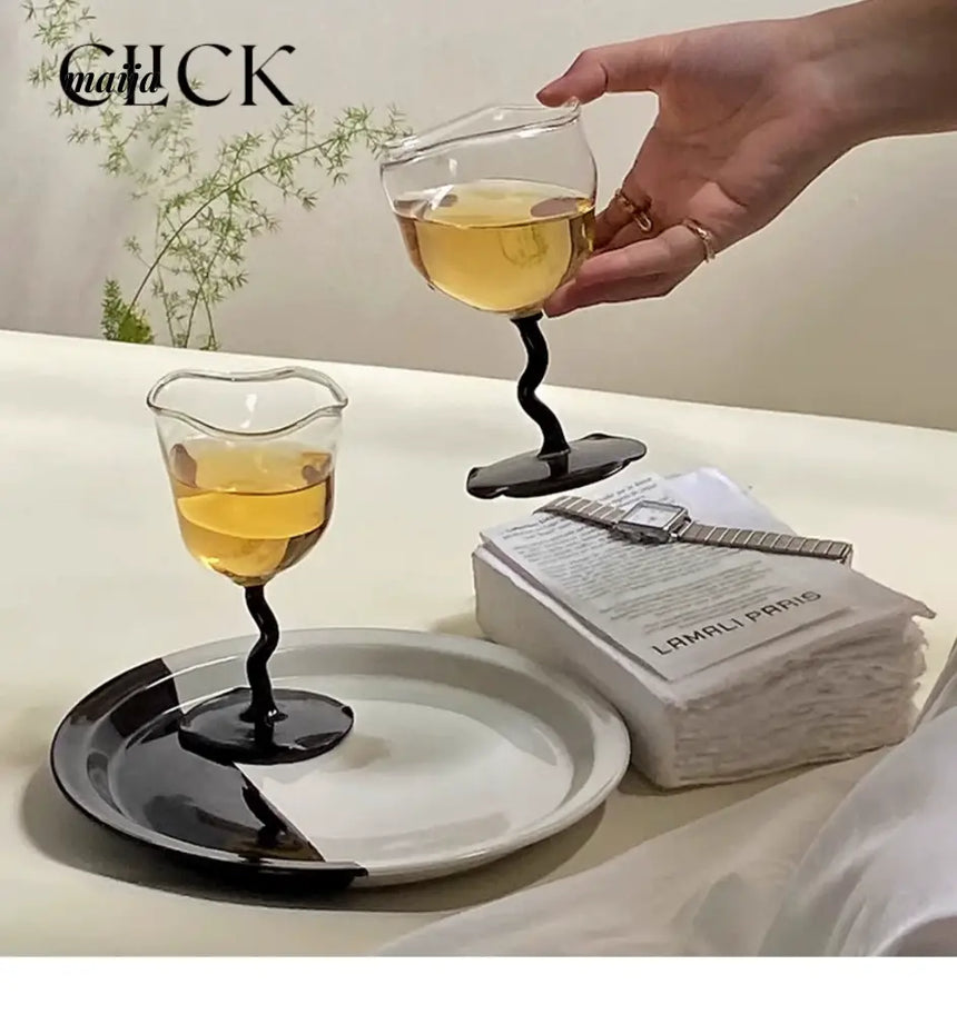 CLICK Irregular Retro Cocktail Glass Twisted Handle from CLICK