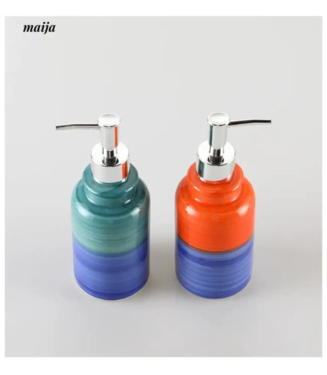 KULE HOME Colour Block Ceramic Lotion Bottle for Hand Sanitizer from KULE HOME