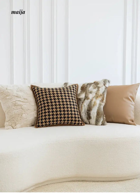 MISTYWOOD Red Rabbit Fur Cushion from maija