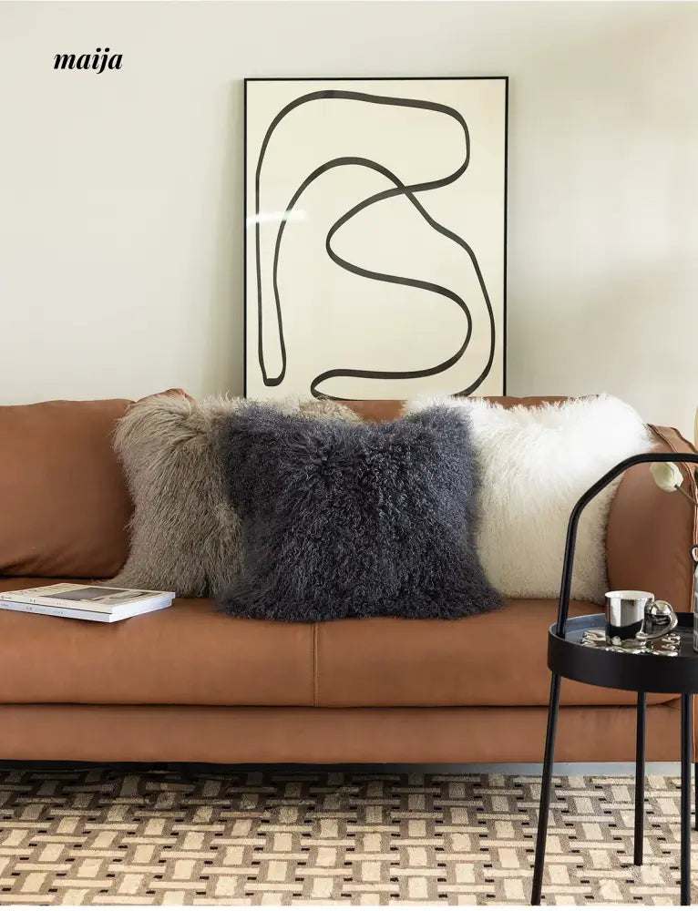 MISTYWOOD Pink Wool Pillow for Living Room from MISTYWOOD