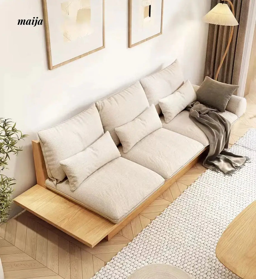 Japanese Style Solid Wood Modular Sofa with Storage from maija