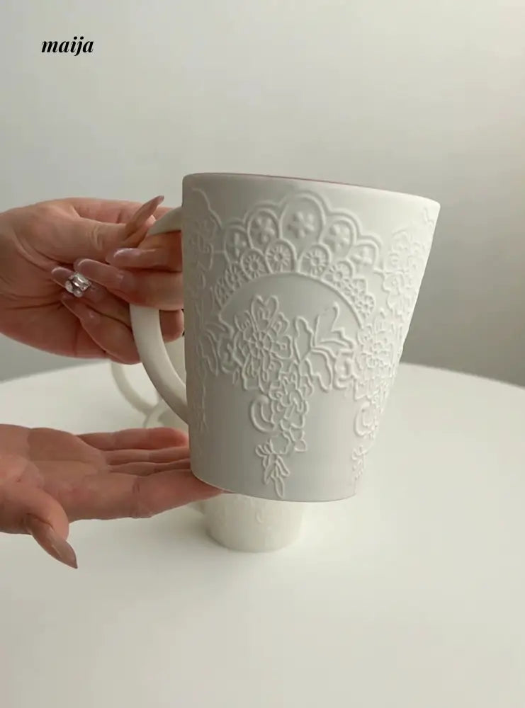 LIVETAI Exquisite Ceramic White Mug from maija