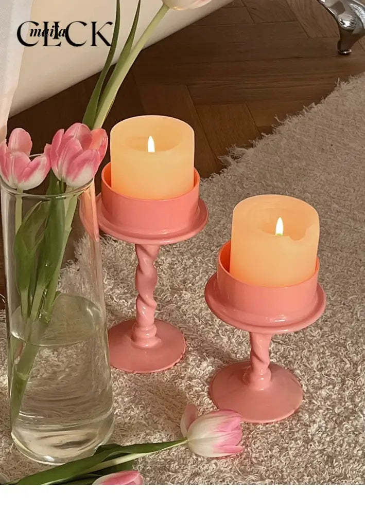 CLICK Fuchsia Spiral Candle Handmade for Valentine's Day from CLICK