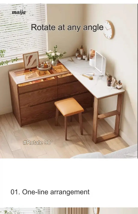 Dante Solid Wood Extendable Dressing Table from AI