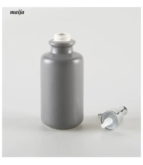 KULE HOME Glossy Grey Ceramic Lotion Bottle for Bathroom from KULE HOME