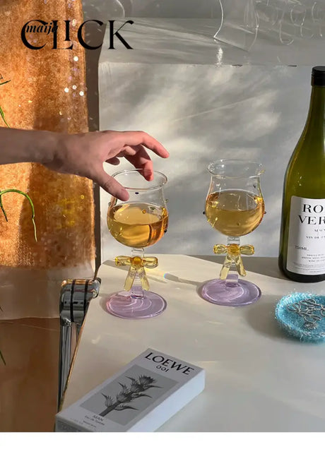 CLICK Handmade Glass Bow Champagne Goblet from CLICK