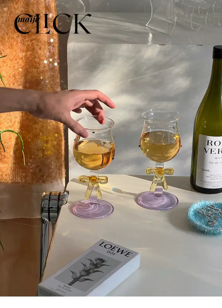 CLICK Handmade Glass Bow Champagne Goblet from CLICK