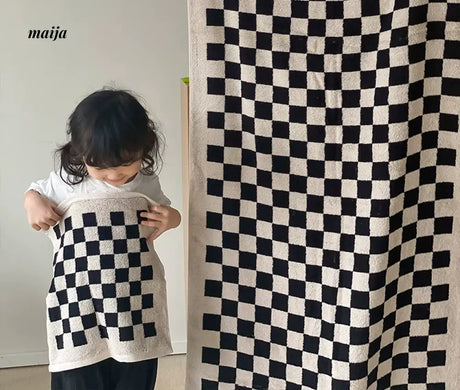 NUANYOU Chessboard Grid Cotton Bath Towel from maija
